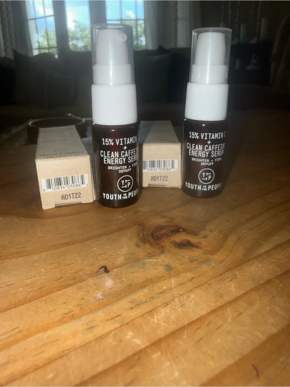 Youth to the people 15% Vitamin C + Clean Caffeine Energy Serum-2 travel bottles